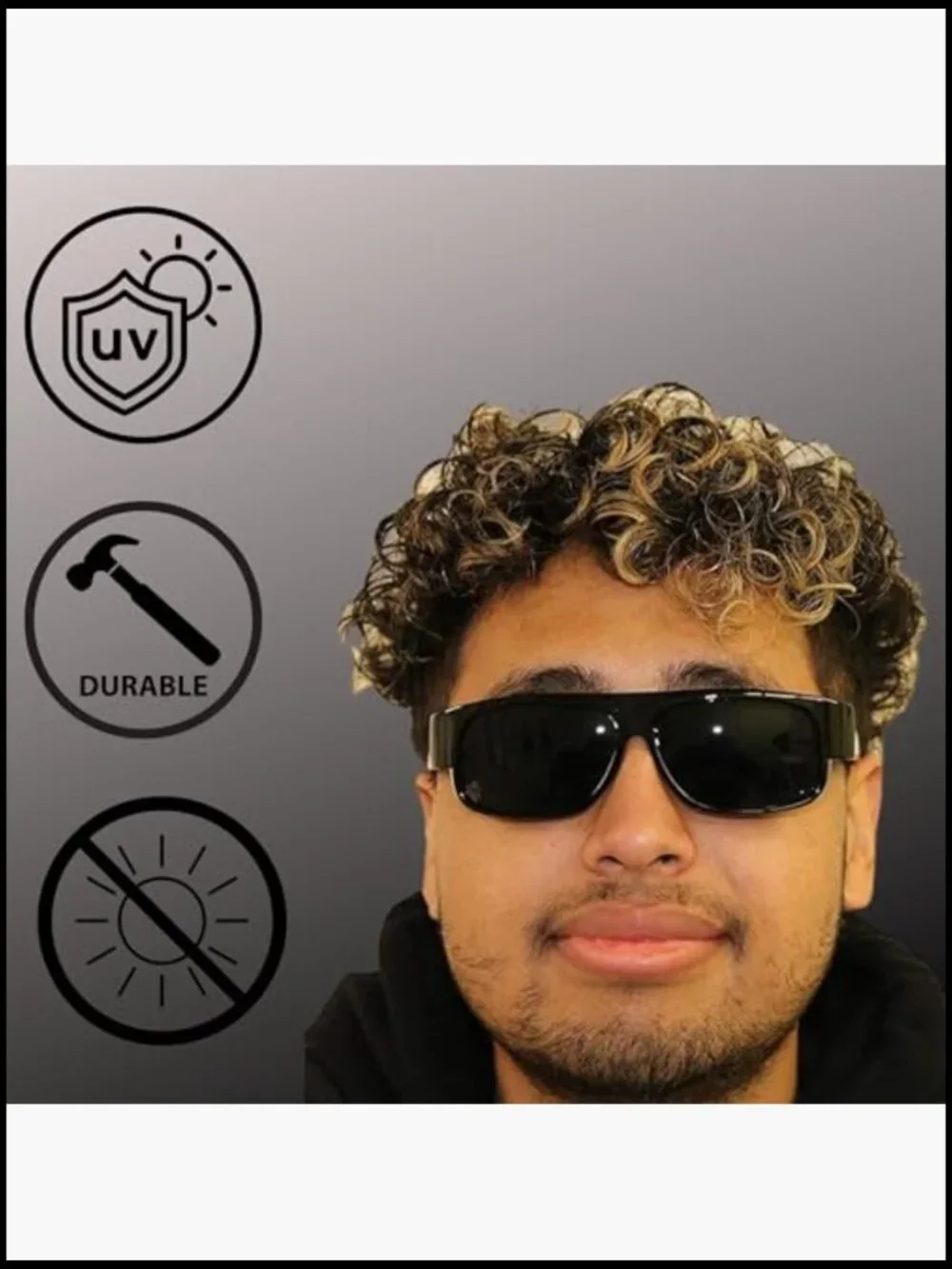 Classic Flat Top Sunglasses with Spring Hinge UV Protection